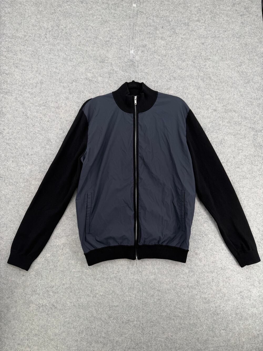 Theory Lieven Fine Bilen Nylon Knit Bomber Jacket Size Large